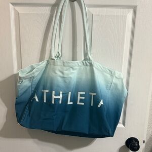 Athleta Teal and White Ombre Tote